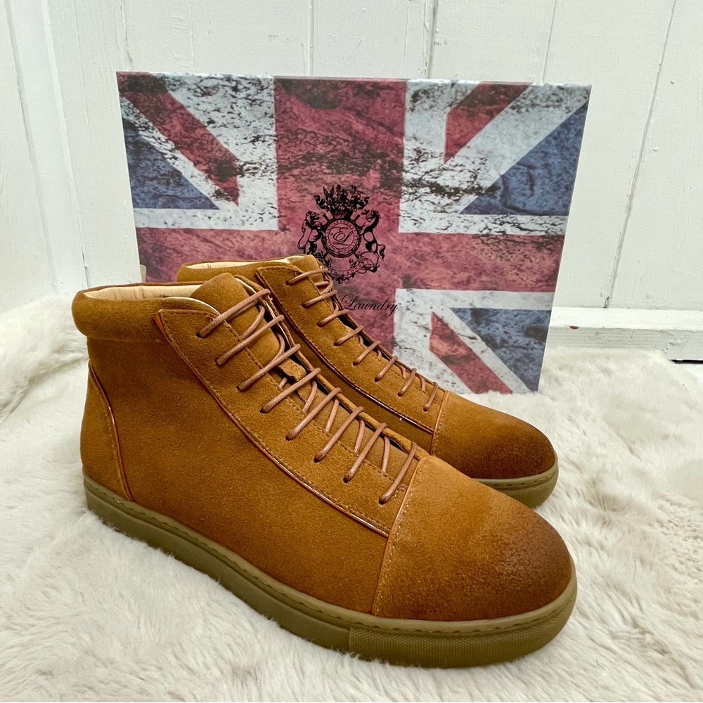 English Laundry Aldred Cognac Leather Chukka Boots